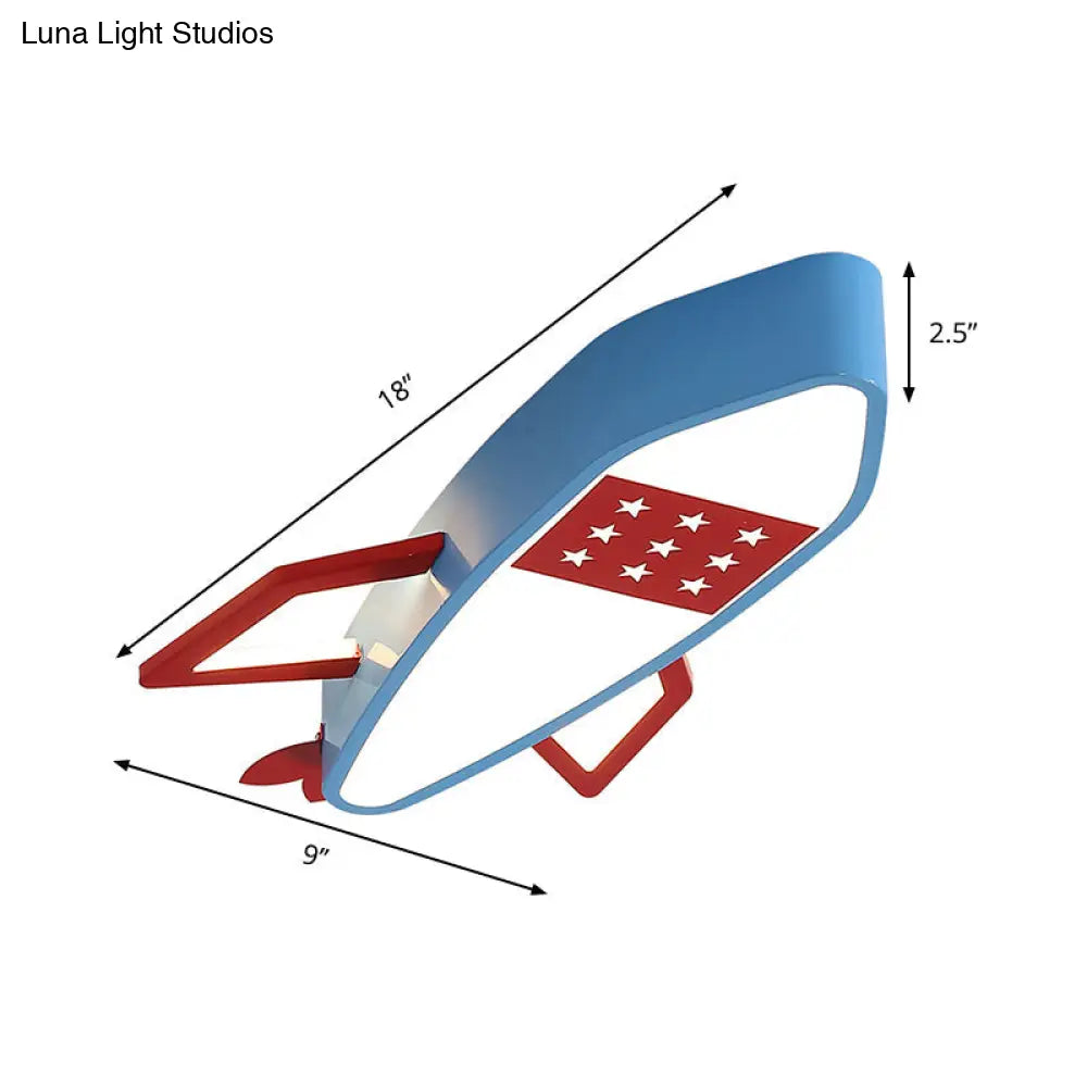 Lámpara de techo empotrada DecorBites™ Contemporary Blue Rocket - Iluminación LED acrílica para techo infantil en luz cálida/blanca