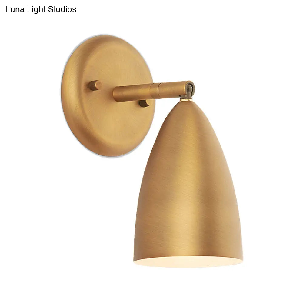 Aplique de pared DecorBites™ de latón contemporáneo para dormitorio - Lámpara de pared alargada con forma de cúpula