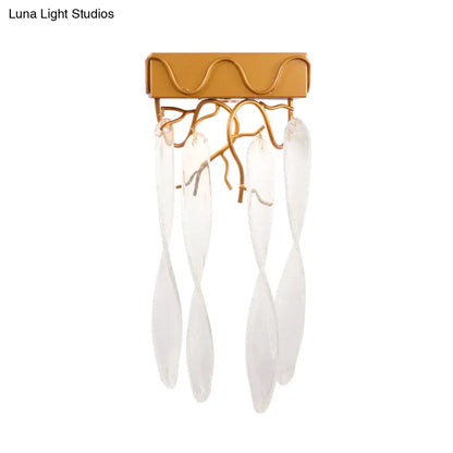 DecorBites™ DecorBites™ Contemporary Brass Mini Wall Light with LED Sconce and Crystal Prism – Ideal for Hallway