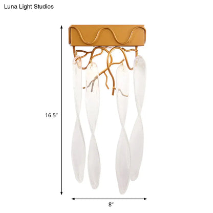 DecorBites™ DecorBites™ Contemporary Brass Mini Wall Light with LED Sconce and Crystal Prism – Ideal for Hallway