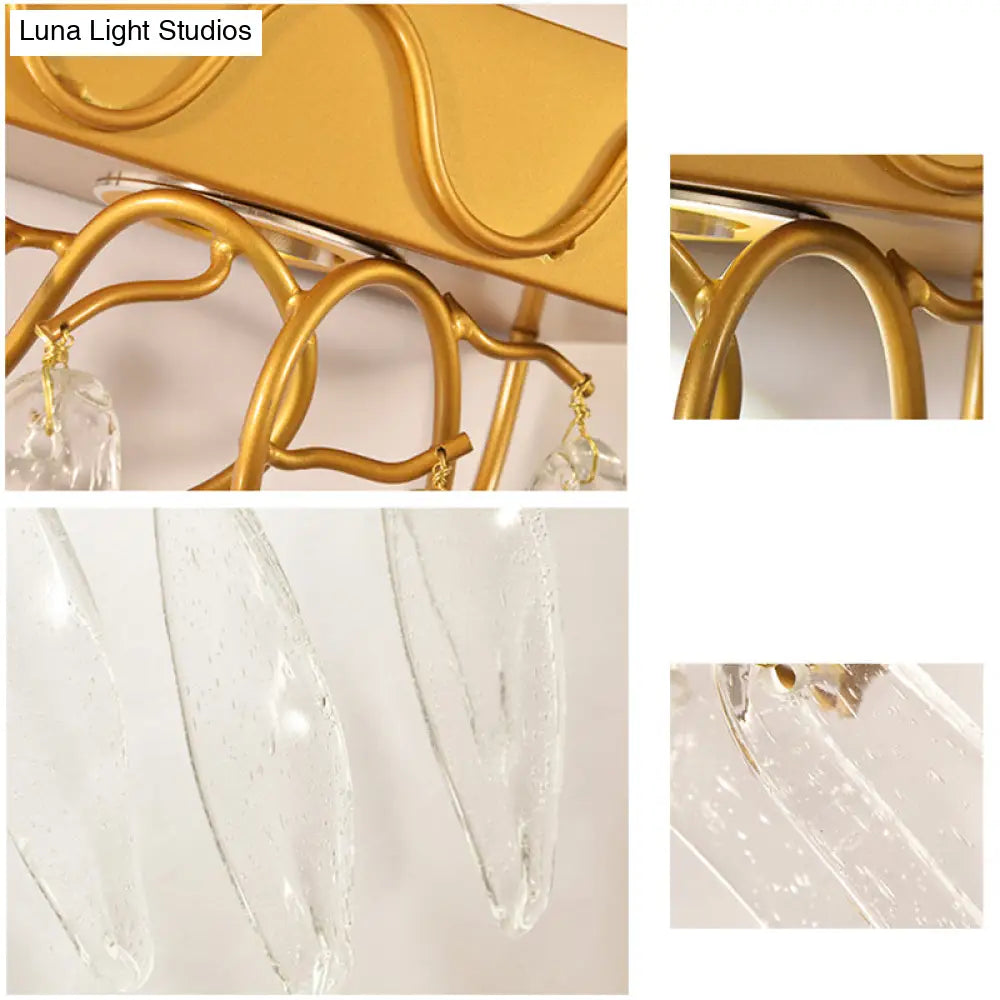 DecorBites™ DecorBites™ Contemporary Brass Mini Wall Light with LED Sconce and Crystal Prism – Ideal for Hallway