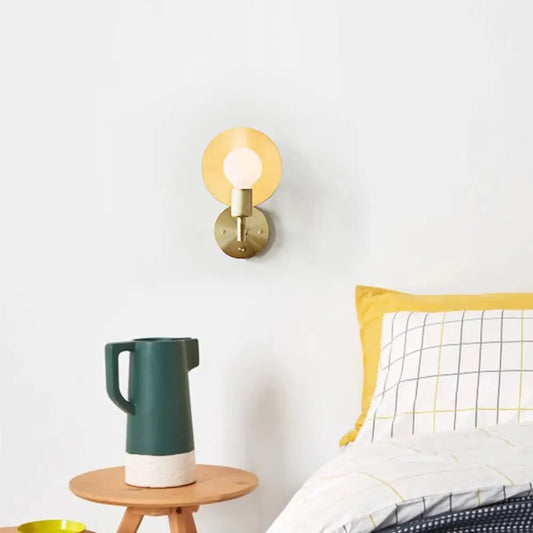 DecorBites™ DecorBites™ Contemporary Brass Saucer Wall Light - Ideal for Bookstore Market