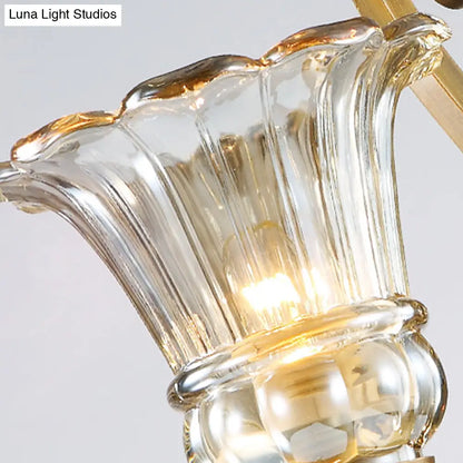 Aplique de pared contemporáneo de latón DecorBites™ con colgante de cristal - Aplique floral para dormitorio