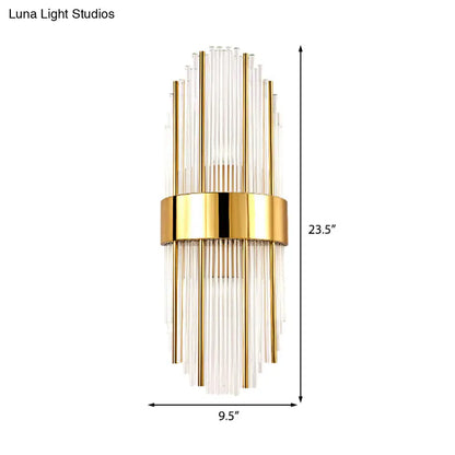 Lámpara de pared contemporánea DecorBites™ para sala de estar, de latón, con pantalla de cristal transparente