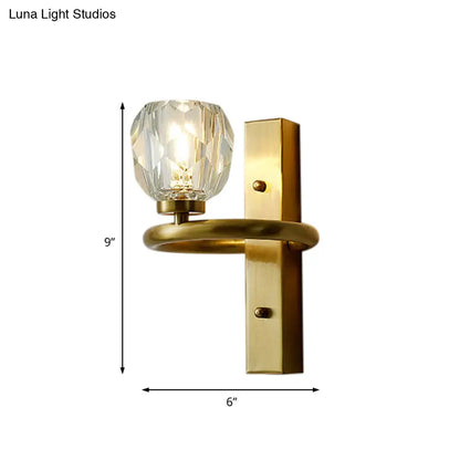 Aplique de pared contemporáneo DecorBites™ de latón con pantalla de cristal Global: iluminación elegante para el comedor