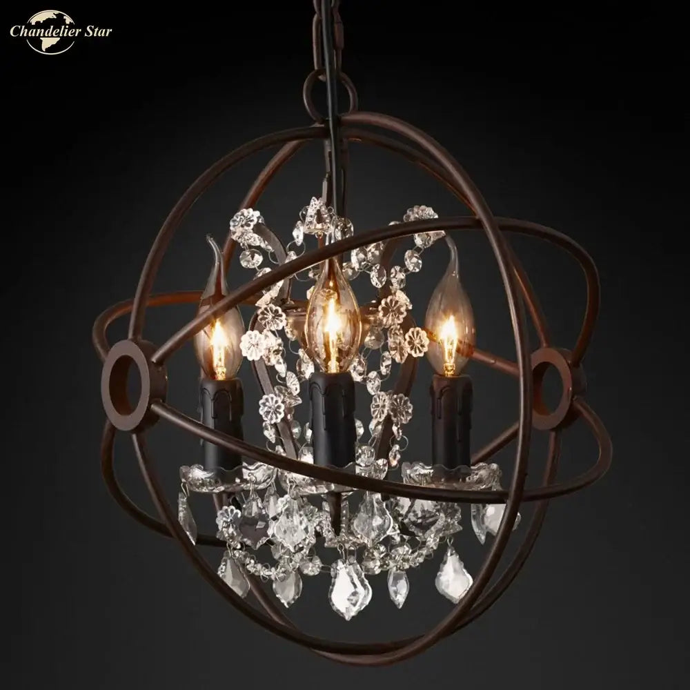 Antique bronze sphere chandelier with crystal accents and candle bulbs is a decorbites crystal led chandelier