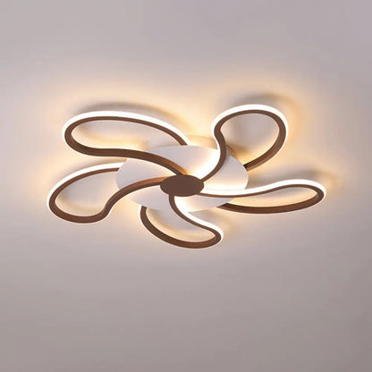 DecorBites™ Aplique de techo contemporáneo de acrílico marrón - Diseño floral - 5/6/7 luces - Luz cálida/blanca - Amplia selección (31,5"/39"/46,5")