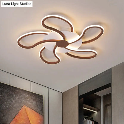 DecorBites™ Aplique de techo contemporáneo de acrílico marrón - Diseño floral - 5/6/7 luces - Luz cálida/blanca - Amplia selección (31,5"/39"/46,5")
