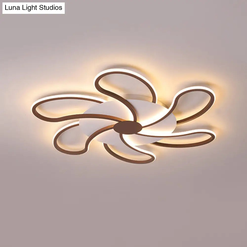 DecorBites™ Aplique de techo contemporáneo de acrílico marrón - Diseño floral - 5/6/7 luces - Luz cálida/blanca - Amplia selección (31,5"/39"/46,5")