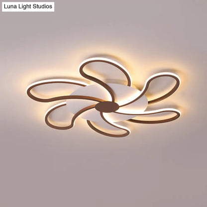 DecorBites™ Aplique de techo contemporáneo de acrílico marrón - Diseño floral - 5/6/7 luces - Luz cálida/blanca - Amplia selección (31,5"/39"/46,5")
