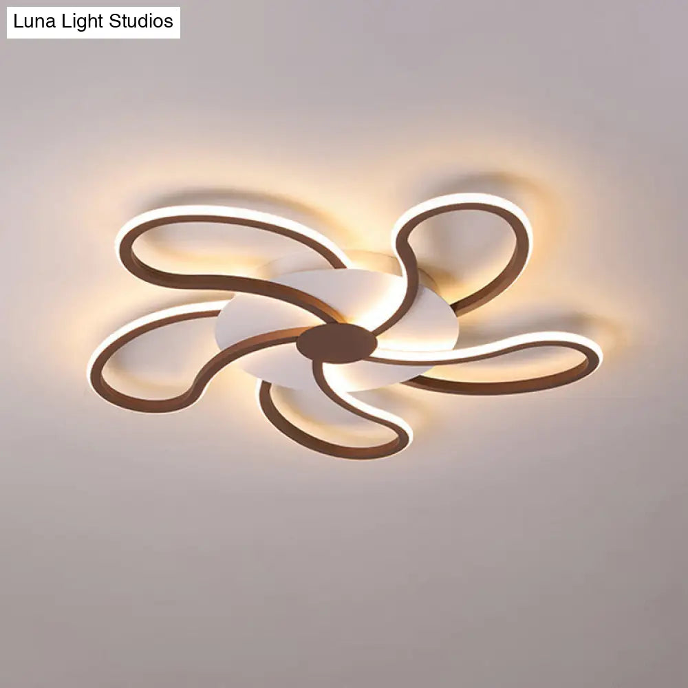 DecorBites™ Aplique de techo contemporáneo de acrílico marrón - Diseño floral - 5/6/7 luces - Luz cálida/blanca - Amplia selección (31,5"/39"/46,5")