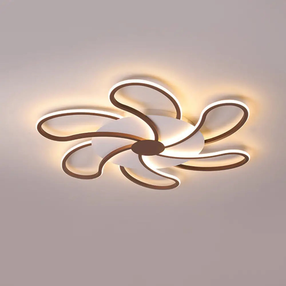 DecorBites™ Aplique de techo contemporáneo de acrílico marrón - Diseño floral - 5/6/7 luces - Luz cálida/blanca - Amplia selección (31,5"/39"/46,5")