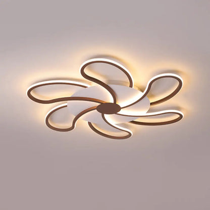 DecorBites™ Aplique de techo contemporáneo de acrílico marrón - Diseño floral - 5/6/7 luces - Luz cálida/blanca - Amplia selección (31,5"/39"/46,5")