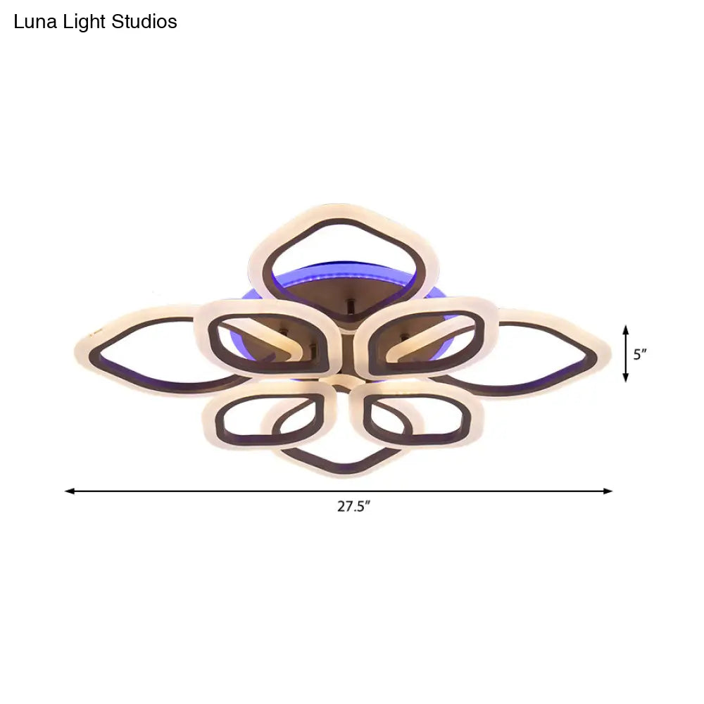 Lámpara de techo LED contemporánea marrón DecorBites™ con diseño floral: perfecta para el dormitorio