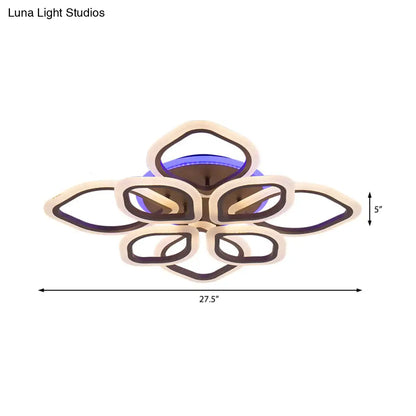 Lámpara de techo LED contemporánea marrón DecorBites™ con diseño floral: perfecta para el dormitorio