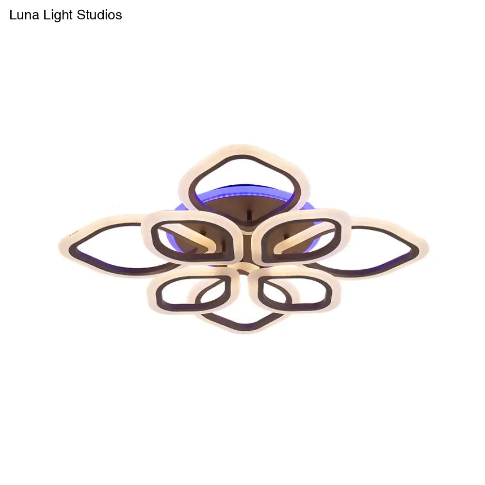 Lámpara de techo LED contemporánea marrón DecorBites™ con diseño floral: perfecta para el dormitorio