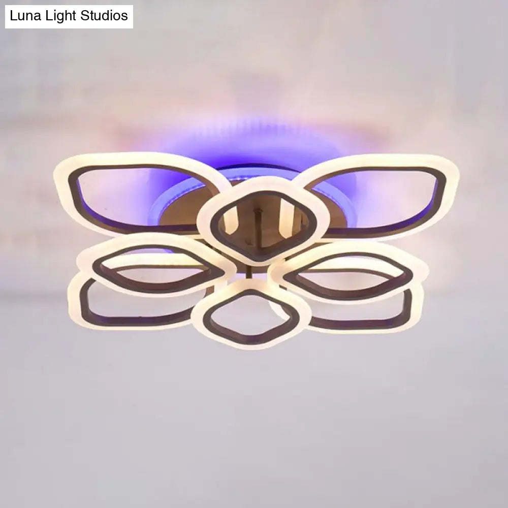 Lámpara de techo LED contemporánea marrón DecorBites™ con diseño floral: perfecta para el dormitorio