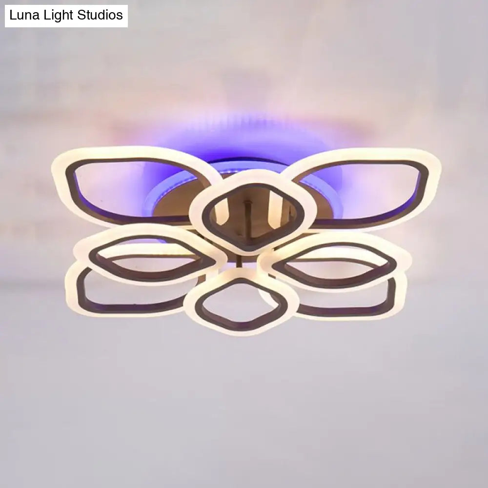 Lámpara de techo LED contemporánea marrón DecorBites™ con diseño floral: perfecta para el dormitorio