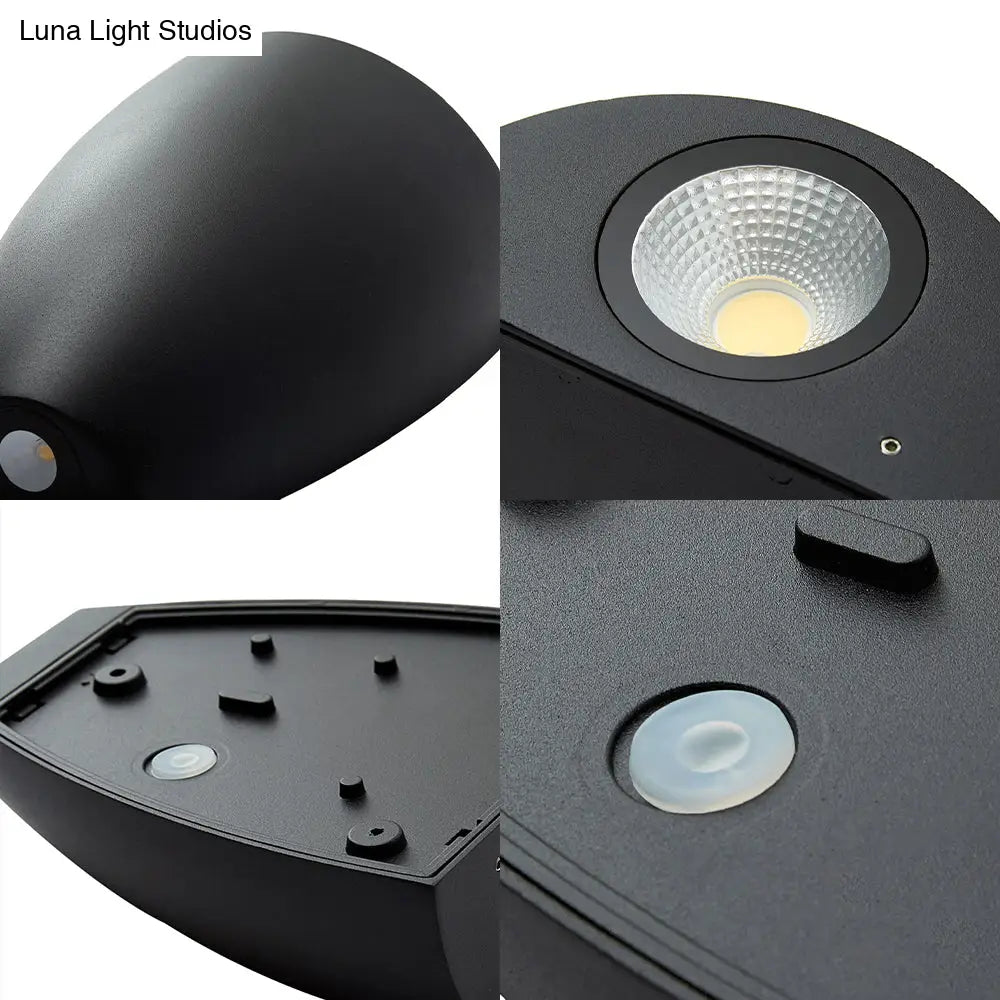 DecorBites™ DecorBites™ Contemporary Bullet Wall Sconce - LED Up and Downlight for Stairway - Modern Metallic Finish in Black/Grey/White