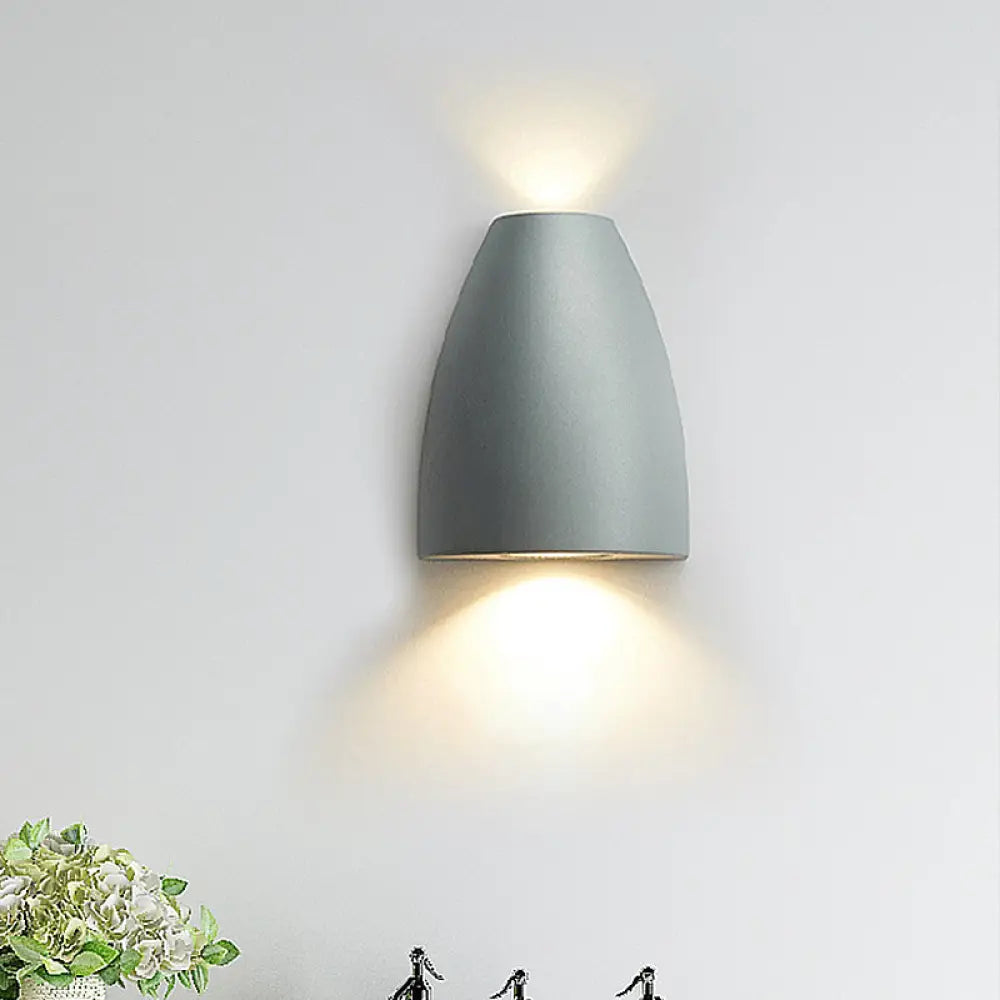 DecorBites™ DecorBites™ Contemporary Bullet Wall Sconce - LED Up and Downlight for Stairway - Modern Metallic Finish in Black/Grey/White
