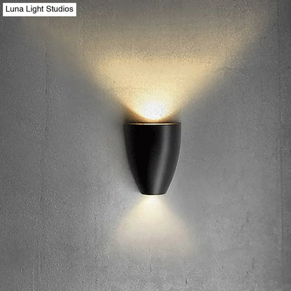 DecorBites™ DecorBites™ Contemporary Bullet Wall Sconce - LED Up and Downlight for Stairway - Modern Metallic Finish in Black/Grey/White