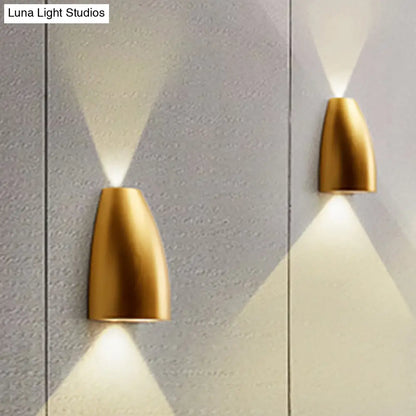 DecorBites™ DecorBites™ Contemporary Bullet Wall Sconce - LED Up and Downlight for Stairway - Modern Metallic Finish in Black/Grey/White