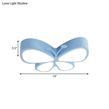 DecorBites™ DecorBites™ Contemporary Butterfly LED Flush Ceiling Light - Classroom Metal Fixture