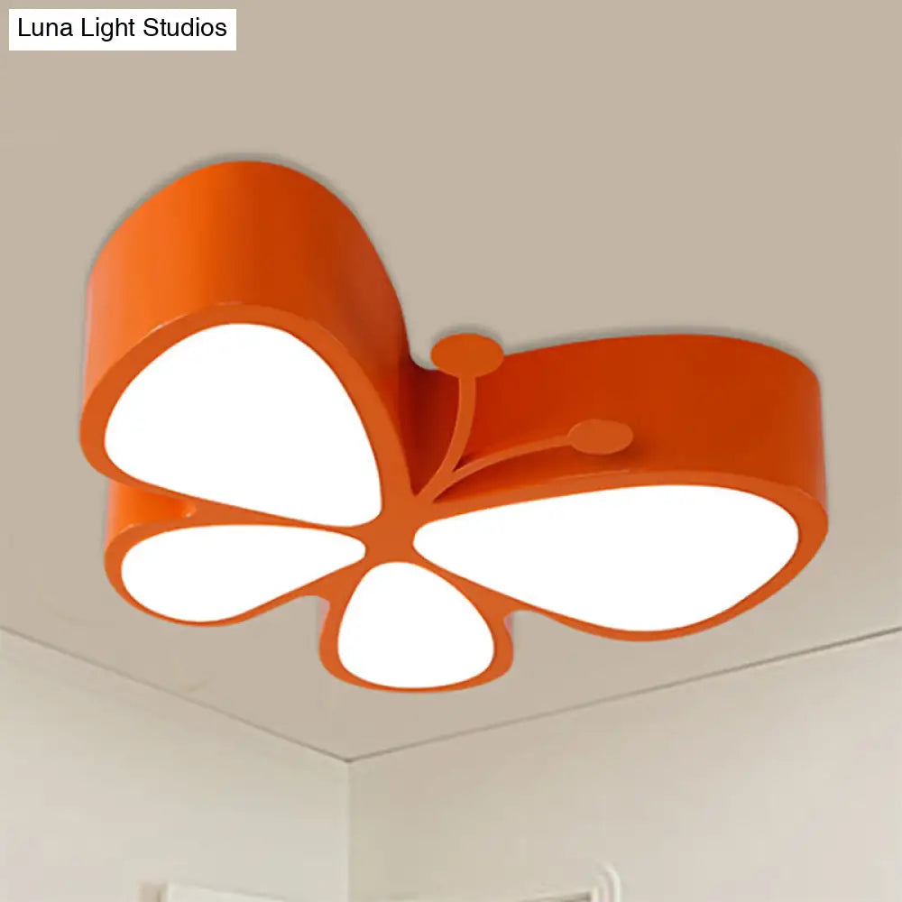 DecorBites™ DecorBites™ Contemporary Butterfly LED Flush Ceiling Light - Classroom Metal Fixture