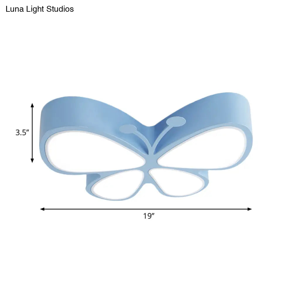 DecorBites™ DecorBites™ Contemporary Butterfly LED Flush Ceiling Light - Classroom Metal Fixture