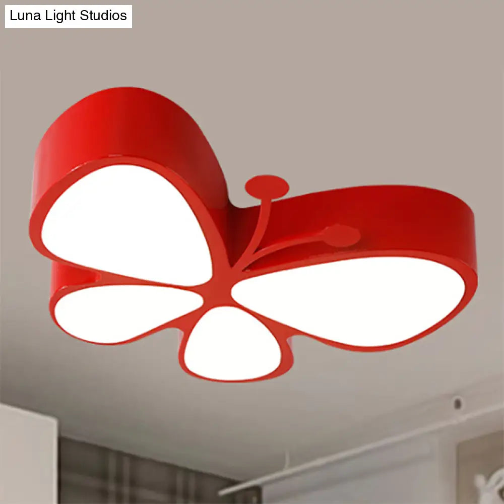 DecorBites™ DecorBites™ Contemporary Butterfly LED Flush Ceiling Light - Classroom Metal Fixture
