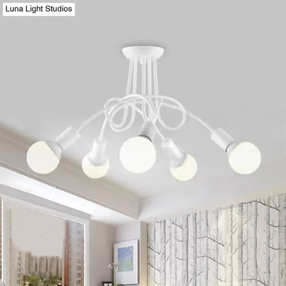 Lámpara de techo contemporánea DecorBites™ para sala de estar: amplia lámpara semiempotrada con elegante brazo metálico en espiral.