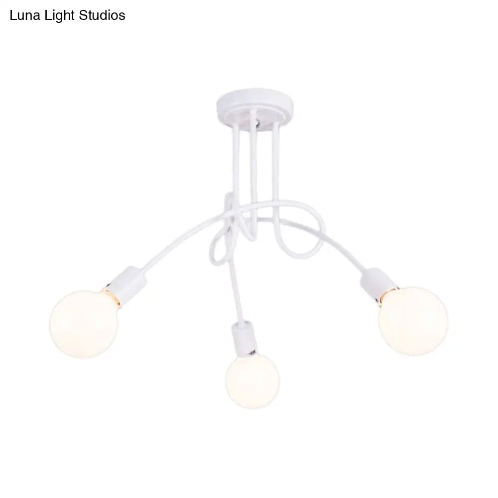 Lámpara de techo contemporánea DecorBites™ para sala de estar: amplia lámpara semiempotrada con elegante brazo metálico en espiral.