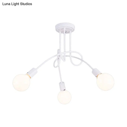 Lámpara de techo contemporánea DecorBites™ para sala de estar: amplia lámpara semiempotrada con elegante brazo metálico en espiral.