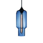 Contemporary Ceiling Pendant Light with Colorful Bottle Glass Shade - 1 Light Hanging Fixture