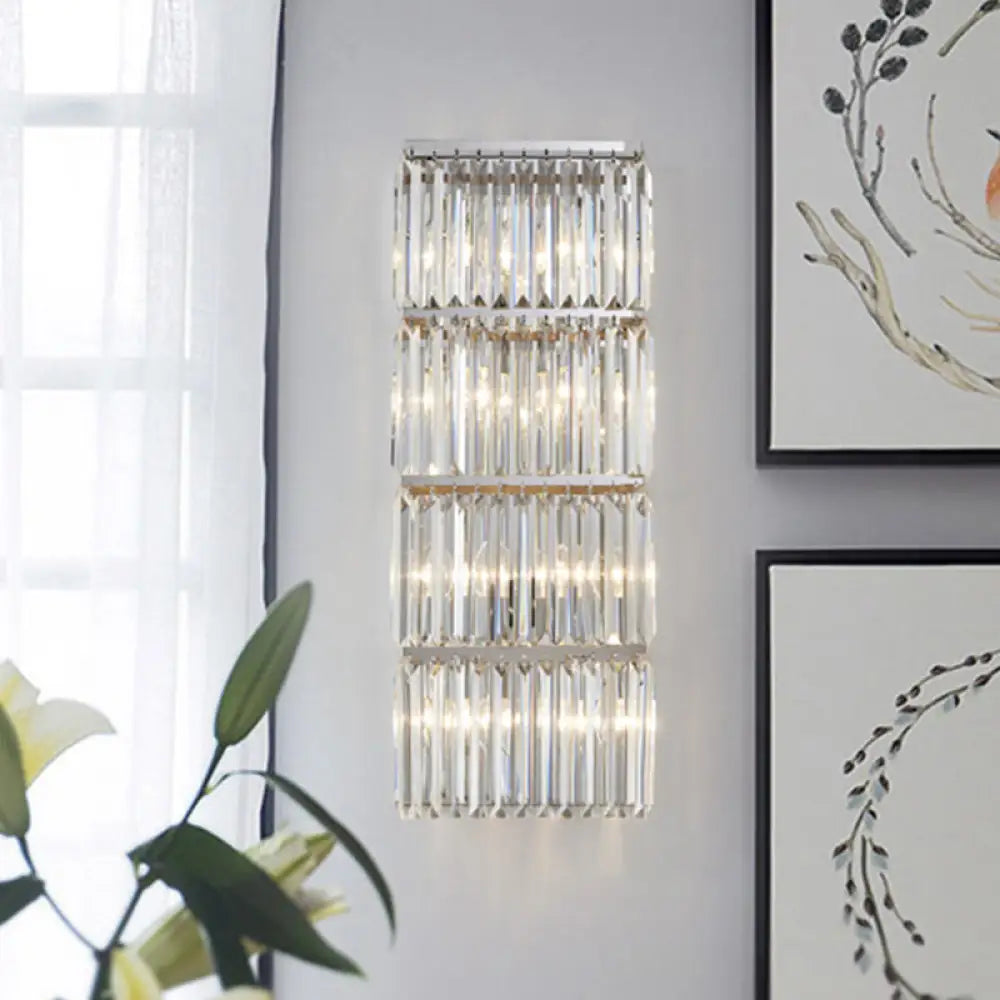 Aplique de pared empotrado de 4 niveles DecorBites™ Contemporary Chrome Crystal Prism