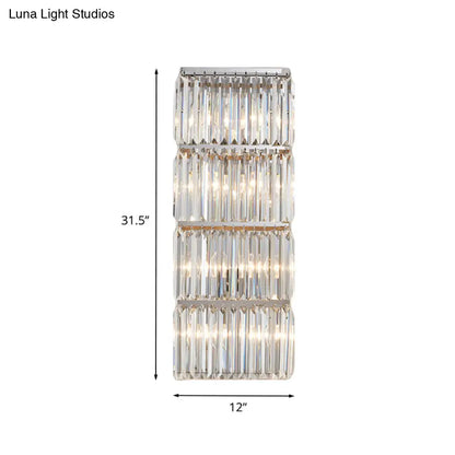 Aplique de pared empotrado de 4 niveles DecorBites™ Contemporary Chrome Crystal Prism