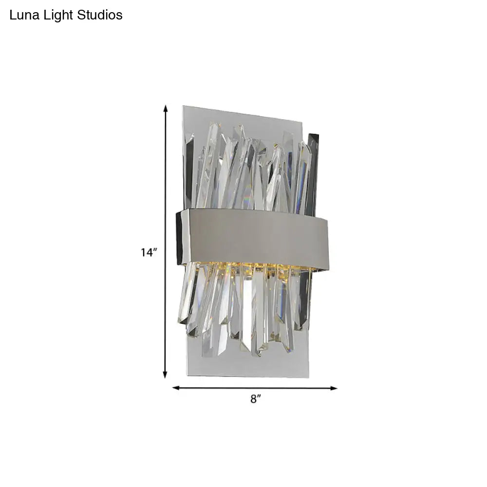 Aplique de pared DecorBites™ de cristal LED cromado contemporáneo: una elegante solución de iluminación para el dormitorio.