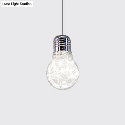 Contemporary Chrome LED Pendant Light with Clear Glass Shade - White/Warm Light"

This revised title effectively highlights the key features and specifications of the product, while also being concise and suitable for SEO purposes.