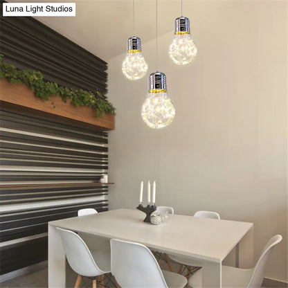 Contemporary Chrome LED Pendant Light with Clear Glass Shade - White/Warm Light"

This revised title effectively highlights the key features and specifications of the product, while also being concise and suitable for SEO purposes.