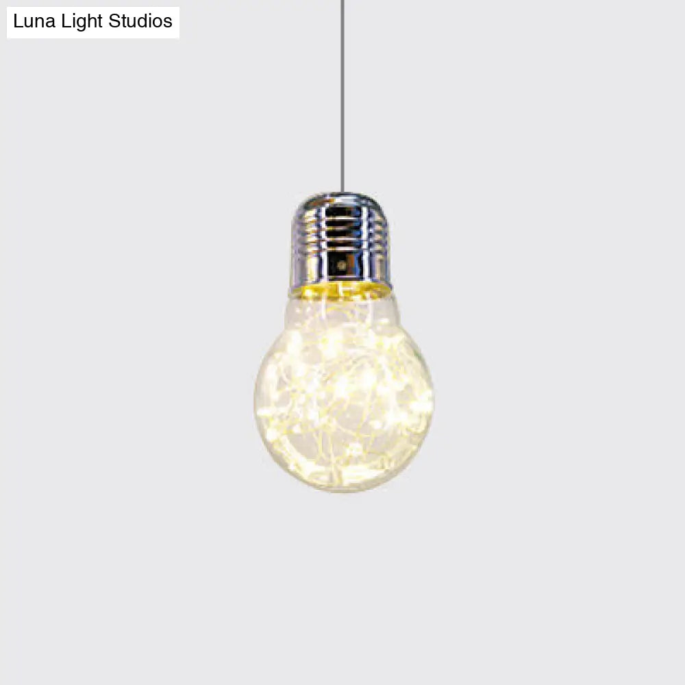 Contemporary Chrome LED Pendant Light with Clear Glass Shade - White/Warm Light"

This revised title effectively highlights the key features and specifications of the product, while also being concise and suitable for SEO purposes.