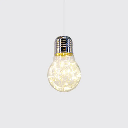 Contemporary Chrome LED Pendant Light with Clear Glass Shade - White/Warm Light"

This revised title effectively highlights the key features and specifications of the product, while also being concise and suitable for SEO purposes.