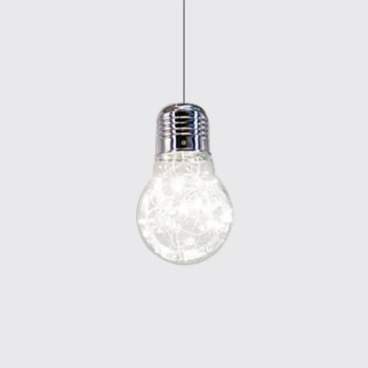 Contemporary Chrome LED Pendant Light with Clear Glass Shade - White/Warm Light"

This revised title effectively highlights the key features and specifications of the product, while also being concise and suitable for SEO purposes.