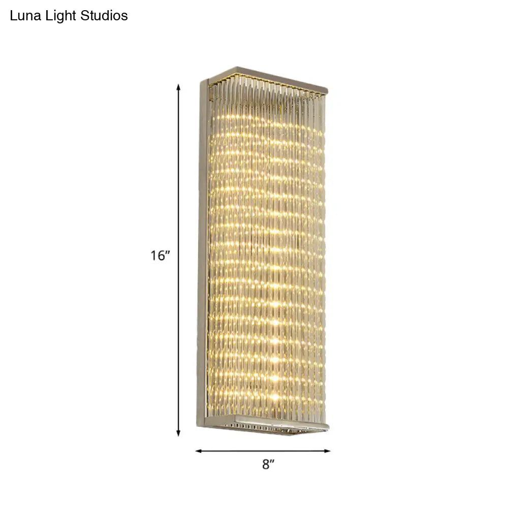 Aplique de pared LED cromado contemporáneo DecorBites™: Luz de montaje en barra de cristal transparente