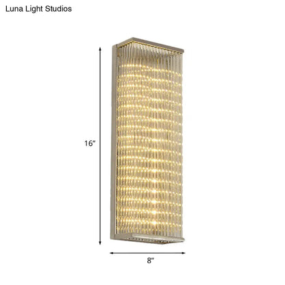 Aplique de pared LED cromado contemporáneo DecorBites™: Luz de montaje en barra de cristal transparente