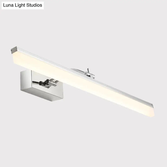 DecorBites™ DecorBites™ Contemporary Chrome LED Wall Vanity Light - Acrylic Elongated Design with Warm/White Light