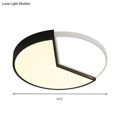 Lámpara de techo circular contemporánea DecorBites™ de acrílico (16"/19.5" de ancho) - Luz LED negra para dormitorio en tonos cálido/blanco/natural