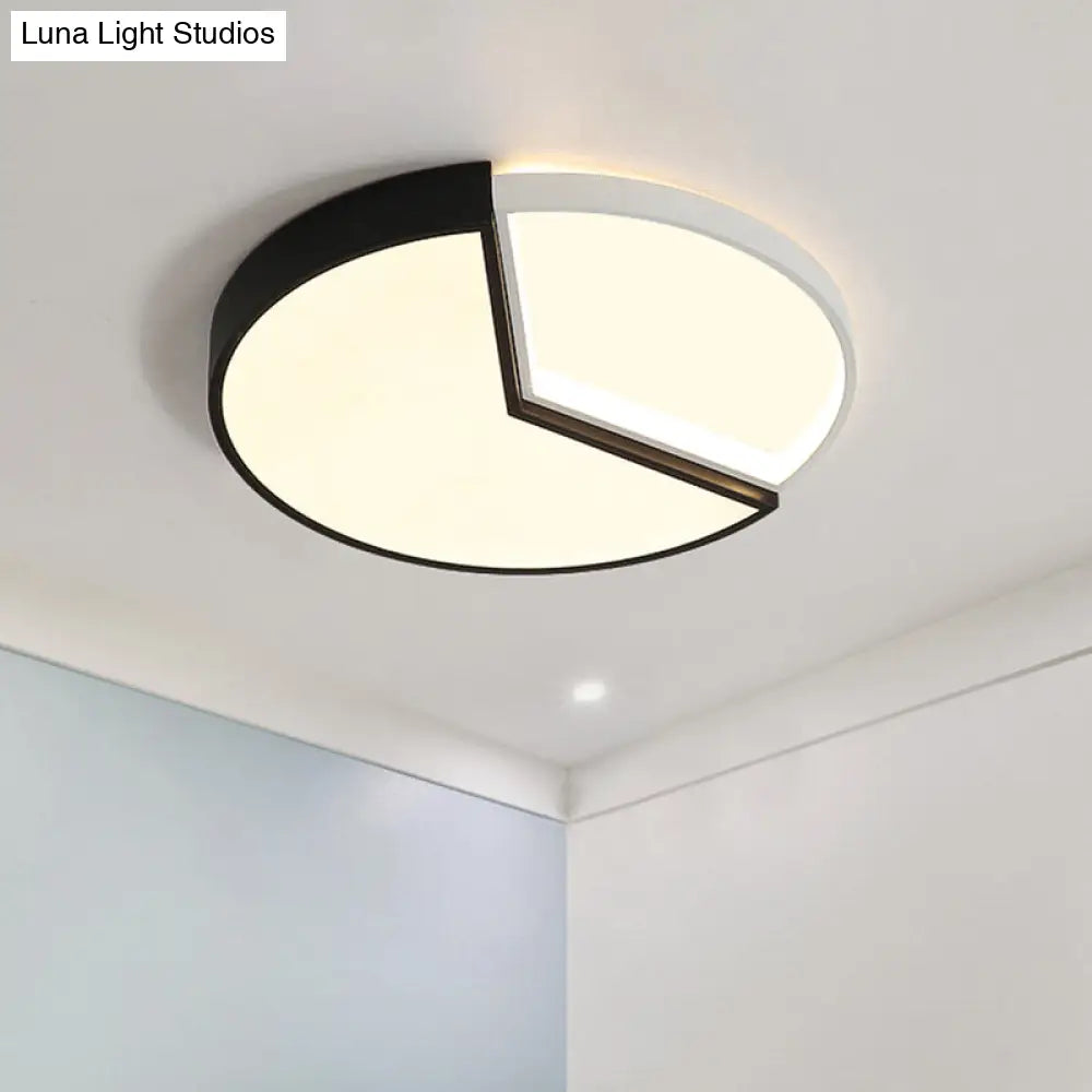 Lámpara de techo circular contemporánea DecorBites™ de acrílico (16"/19.5" de ancho) - Luz LED negra para dormitorio en tonos cálido/blanco/natural