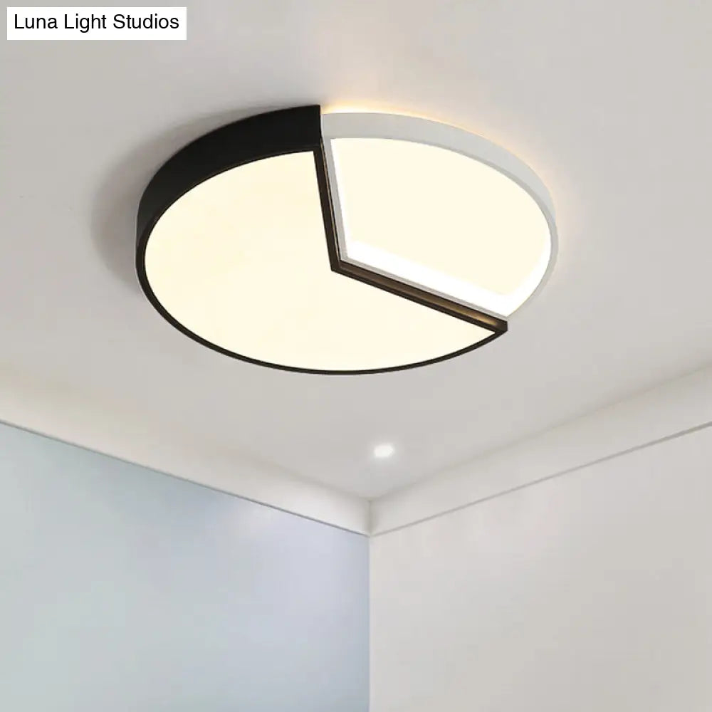 Lámpara de techo circular contemporánea DecorBites™ de acrílico (16"/19.5" de ancho) - Luz LED negra para dormitorio en tonos cálido/blanco/natural
