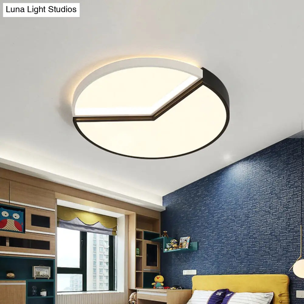 Lámpara de techo circular contemporánea DecorBites™ de acrílico (16"/19.5" de ancho) - Luz LED negra para dormitorio en tonos cálido/blanco/natural