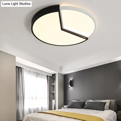 Lámpara de techo circular contemporánea DecorBites™ de acrílico (16"/19.5" de ancho) - Luz LED negra para dormitorio en tonos cálido/blanco/natural